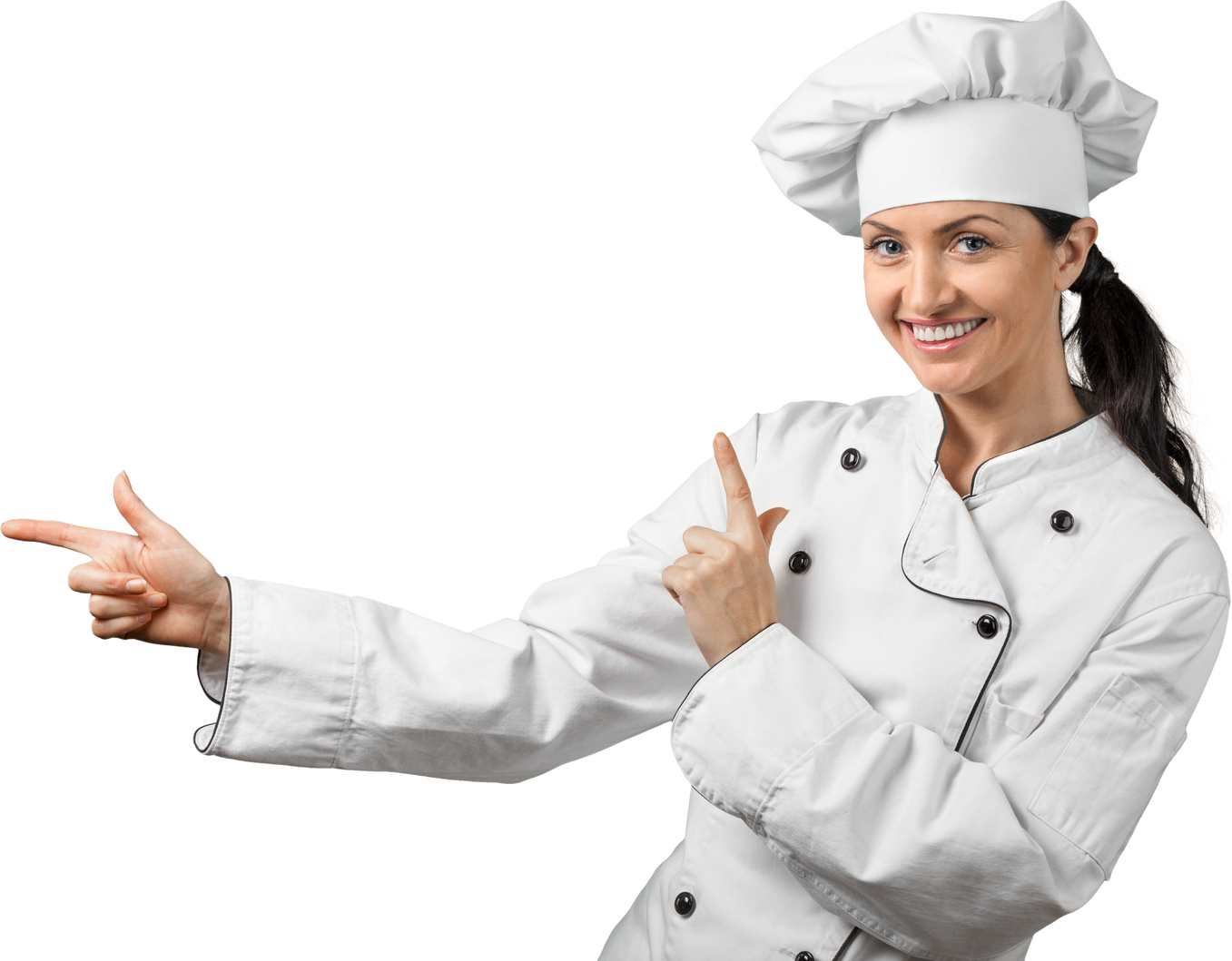 Female Chef Pointing Fingers
